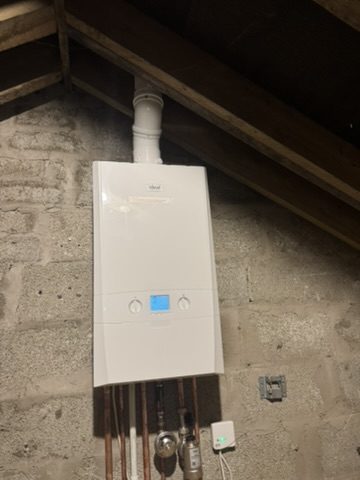 Boiler installed in a loft space